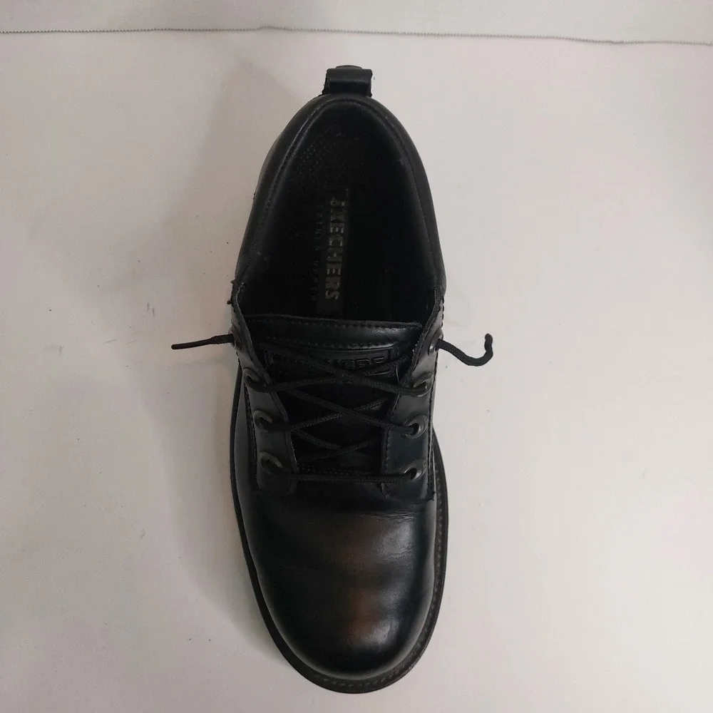 Skechers Leather Upper Black Oxford Shoes Men's Size 9.5 w/ Original Box